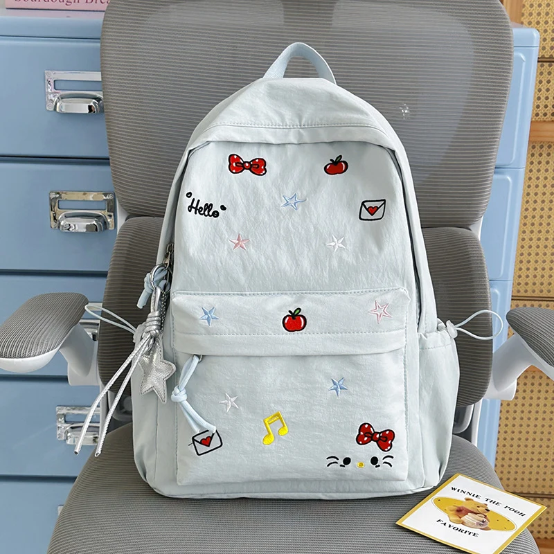 Niedlicher Schulrucksack mit Cartoon-Stickerei