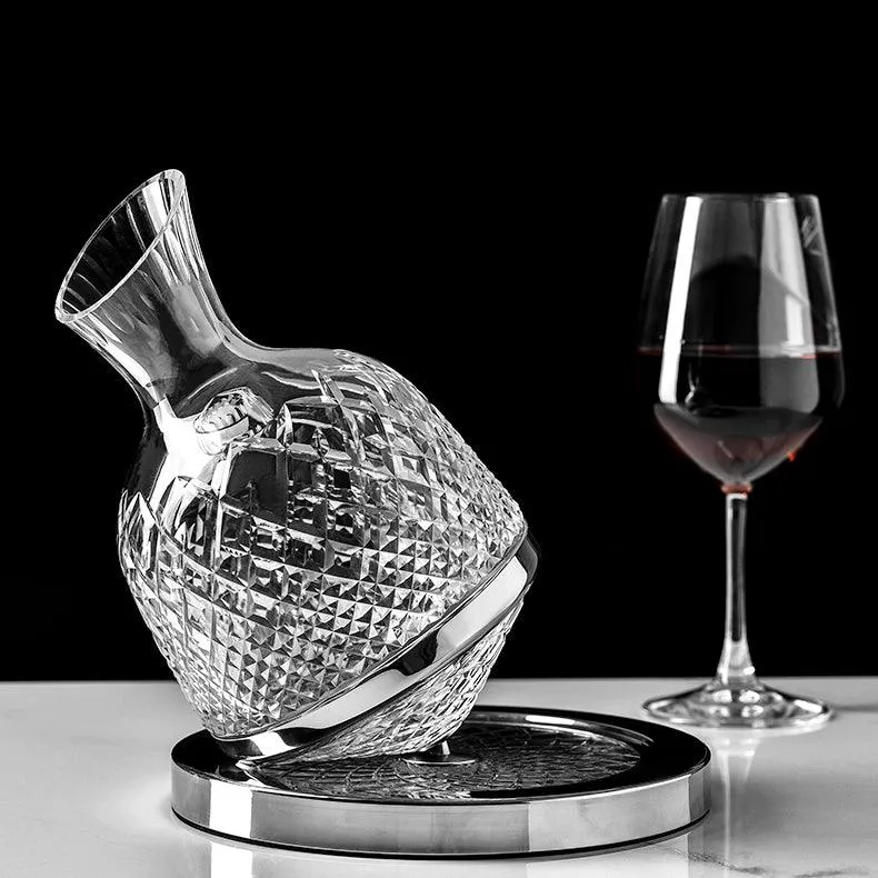 LuxeDecant™ | 360° rotierende Kristall Hand geblasener Weindekanter