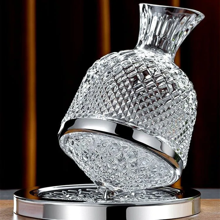 LuxeDecant™ | 360° rotierende Kristall Hand geblasener Weindekanter