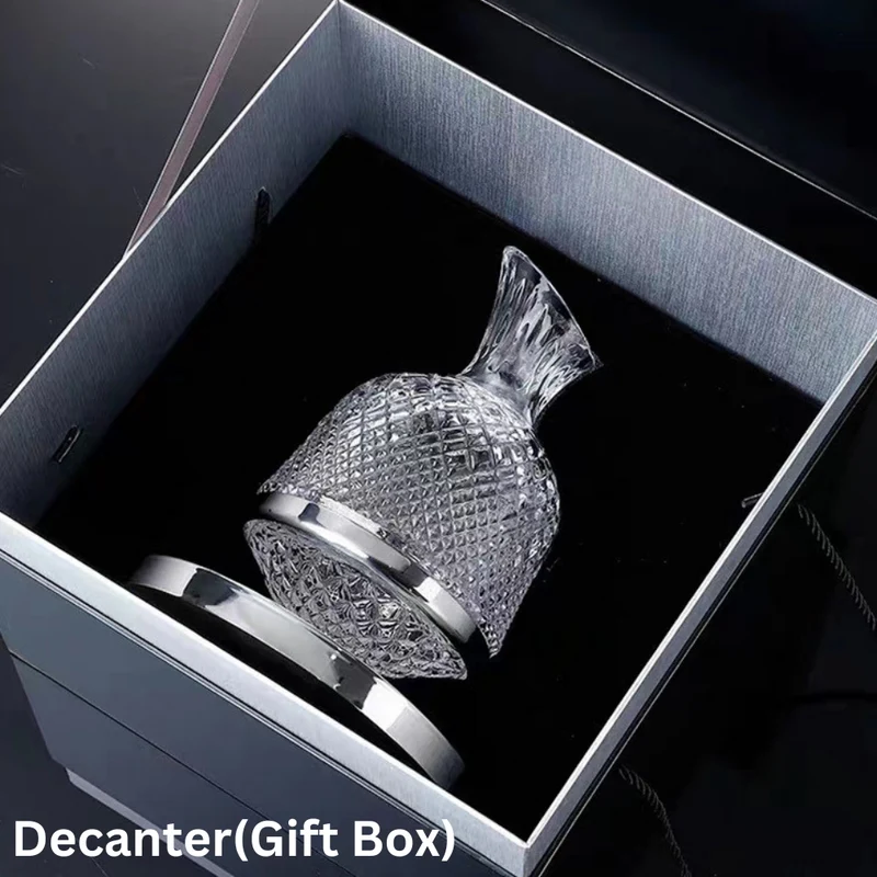 LuxeDecant™ | 360° rotierende Kristall Hand geblasener Weindekanter