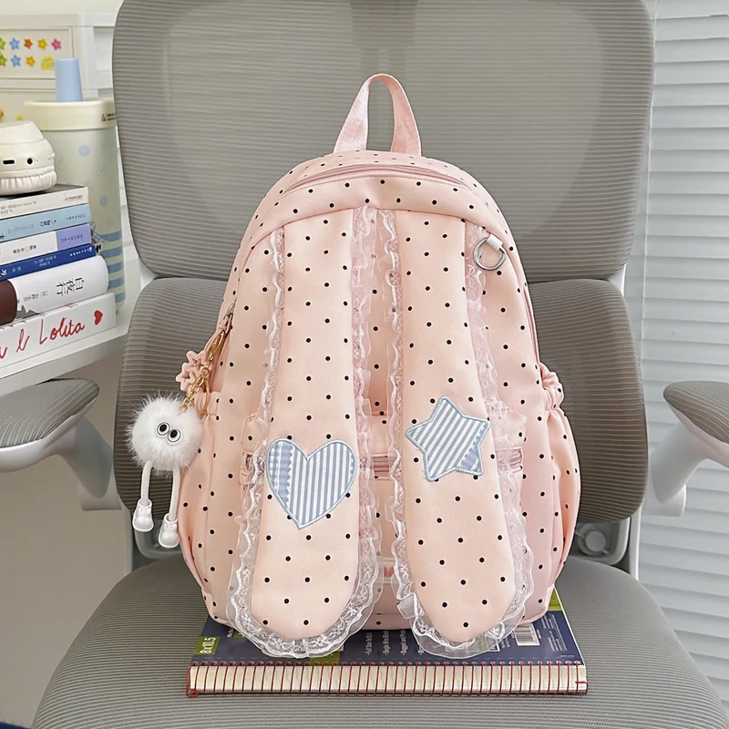 Niedlicher Schulrucksack im Hasenohren-Design