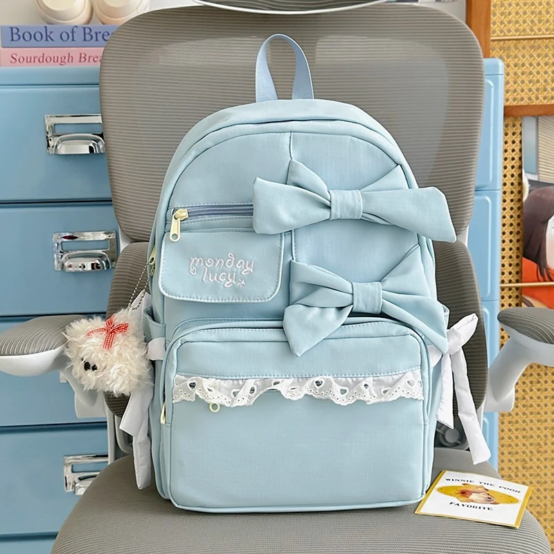 Niedlicher Schulrucksack mit Schleifendekoration