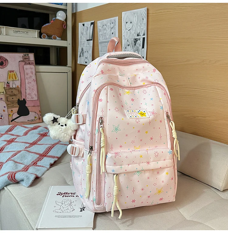 Niedliche Schultasche mit Sternenmuster