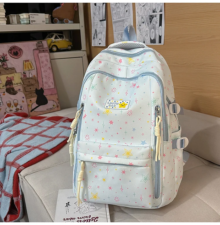 Niedliche Schultasche mit Sternenmuster