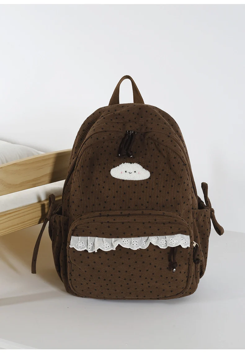 Mini-Schulrucksack mit Herz-Clip und Sternenprint