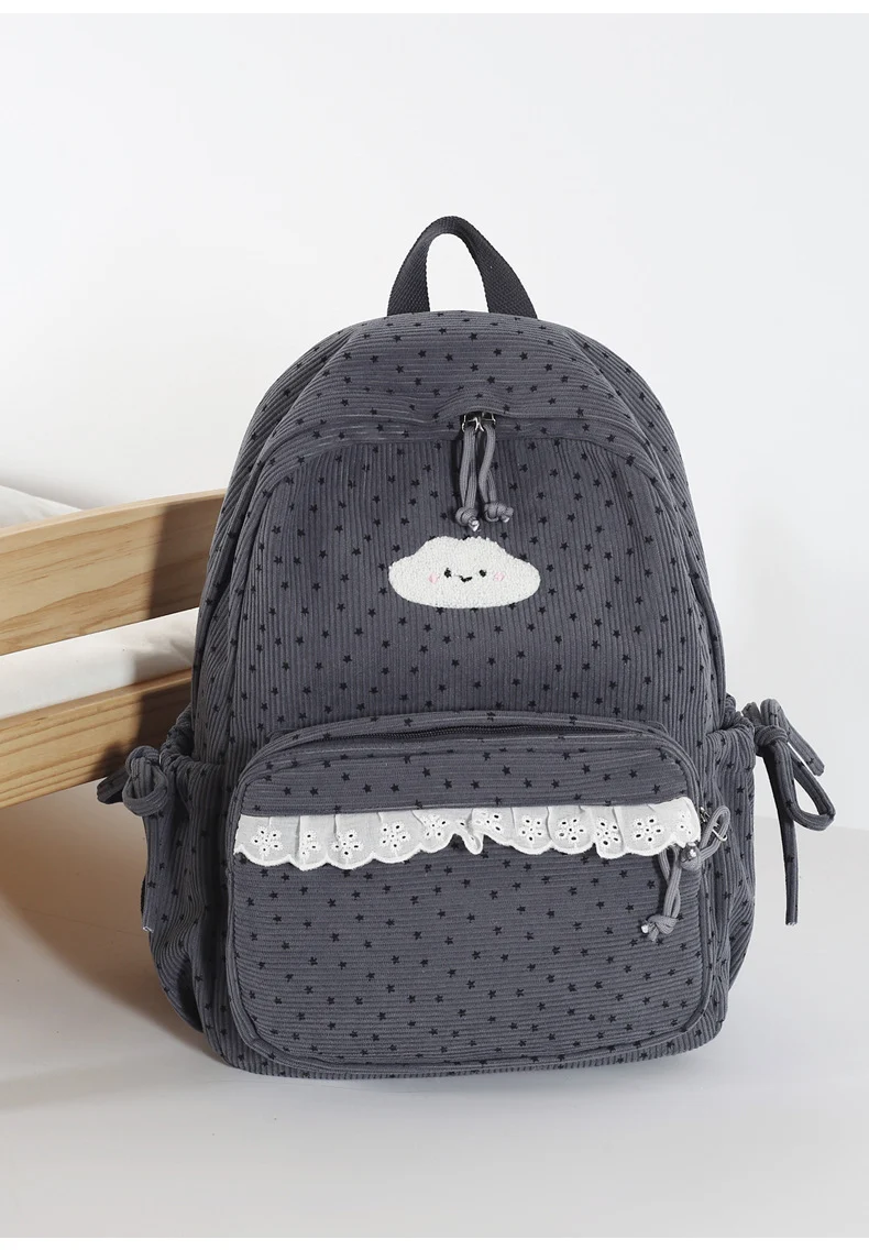Mini-Schulrucksack mit Herz-Clip und Sternenprint