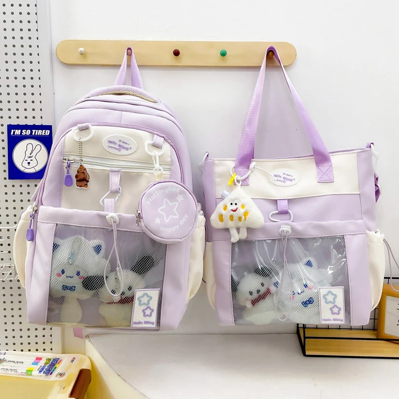 Niedlicher Schulrucksack mit mehreren Fächern und Charakter-Motiv