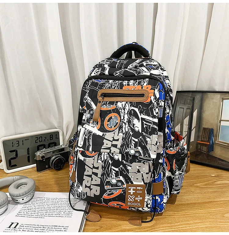 Schulrucksack mit Grafikdesign und hoher Kapazität
