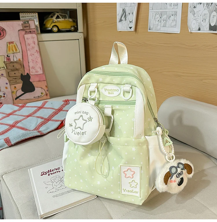 Schulrucksack mit Sternenprint und hoher Kapazität