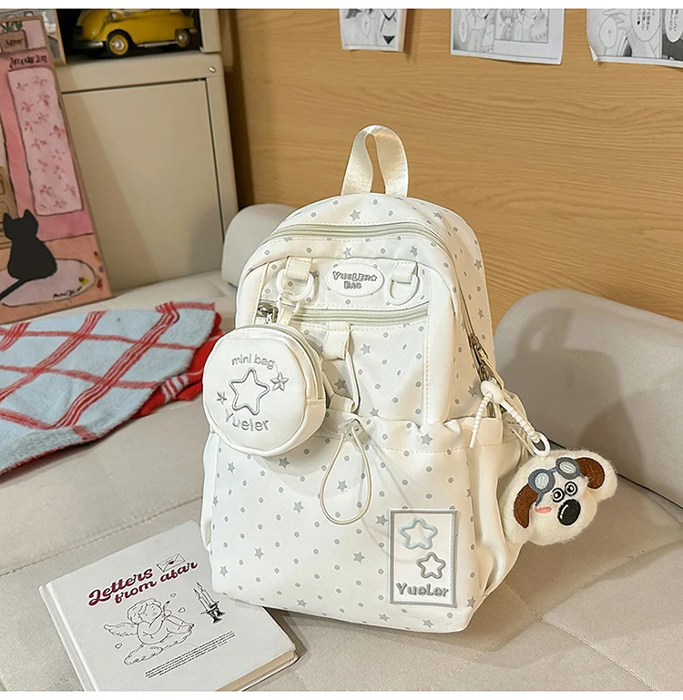 Schulrucksack mit Sternenprint und hoher Kapazität