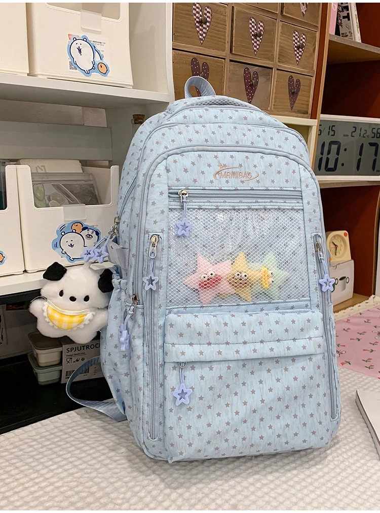 Multifunktionaler Schulrucksack mit Sternenprint