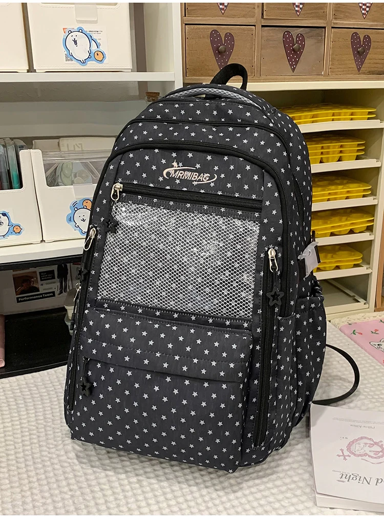 Multifunktionaler Schulrucksack mit Sternenprint