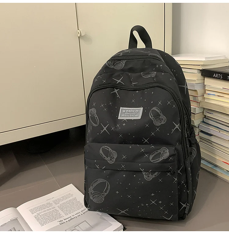Schulrucksack mit Sternenmuster und hoher Kapazität
