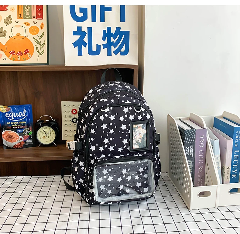 Schulrucksack für die Uni mit Sternenmuster