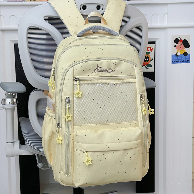 Schulrucksack mit Sternen-Dekor und vielen Taschen