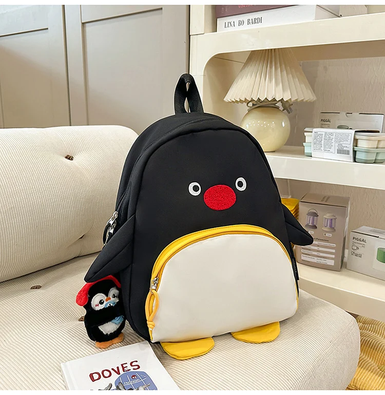 Kinder-Schulranzen mit verspieltem Pinguin-Design