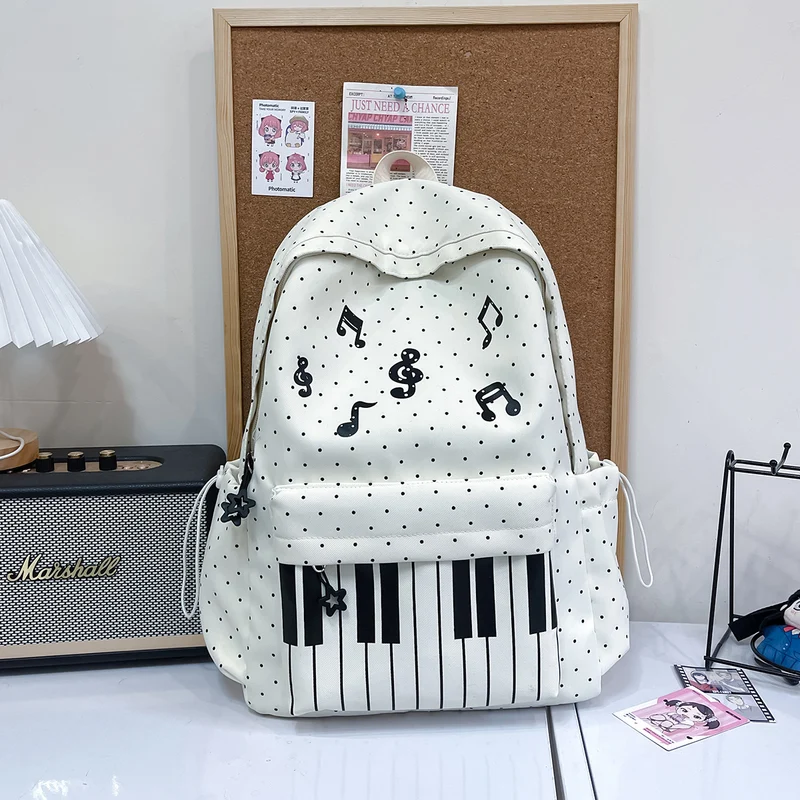 Schulrucksack mit Laptopfach und Musikmotiv