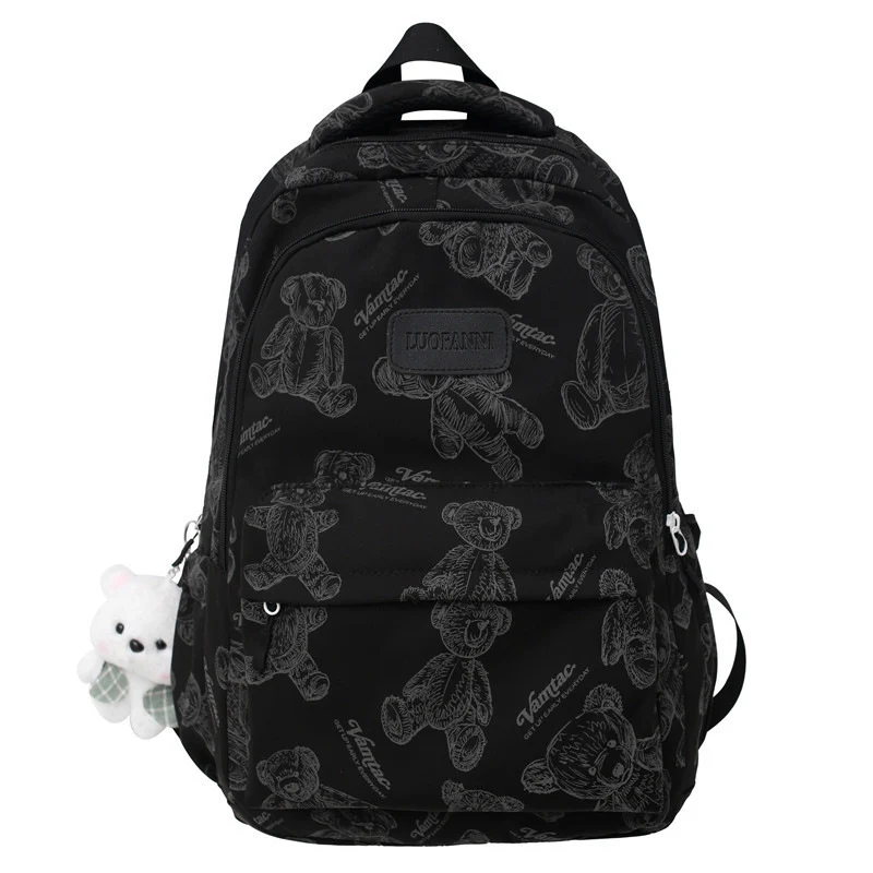 Strapazierfähiger Nylon-Rucksack mit niedlichem Bärenmuster Skanto