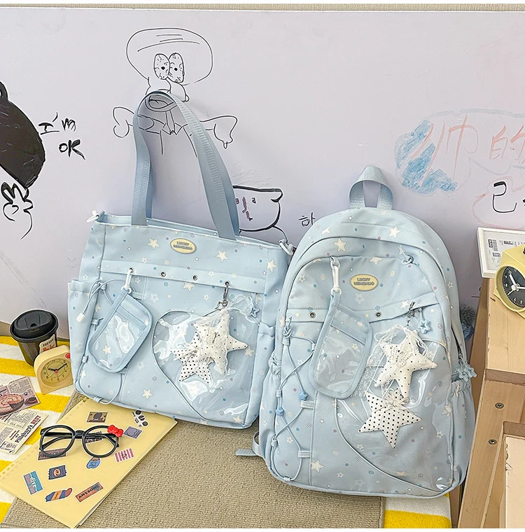 Vielseitiger Schulrucksack mit Sternen