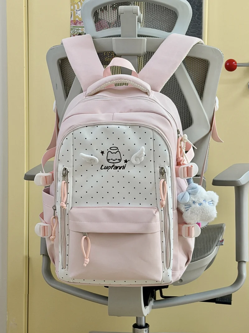 Multifunktionaler Schulrucksack mit Polka Dots