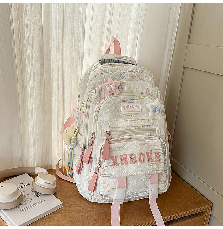 Multifunktionaler Schulrucksack mit Muster