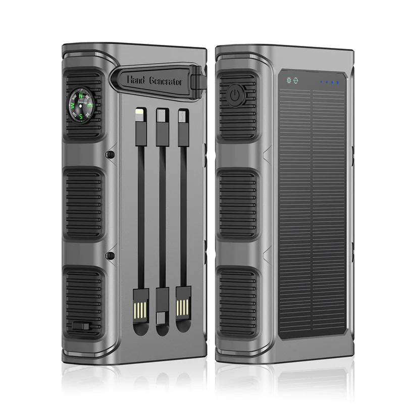 Tragbare Powerbank mit Qi-Ladefunktion und integrierter Taschenlampe Skanto