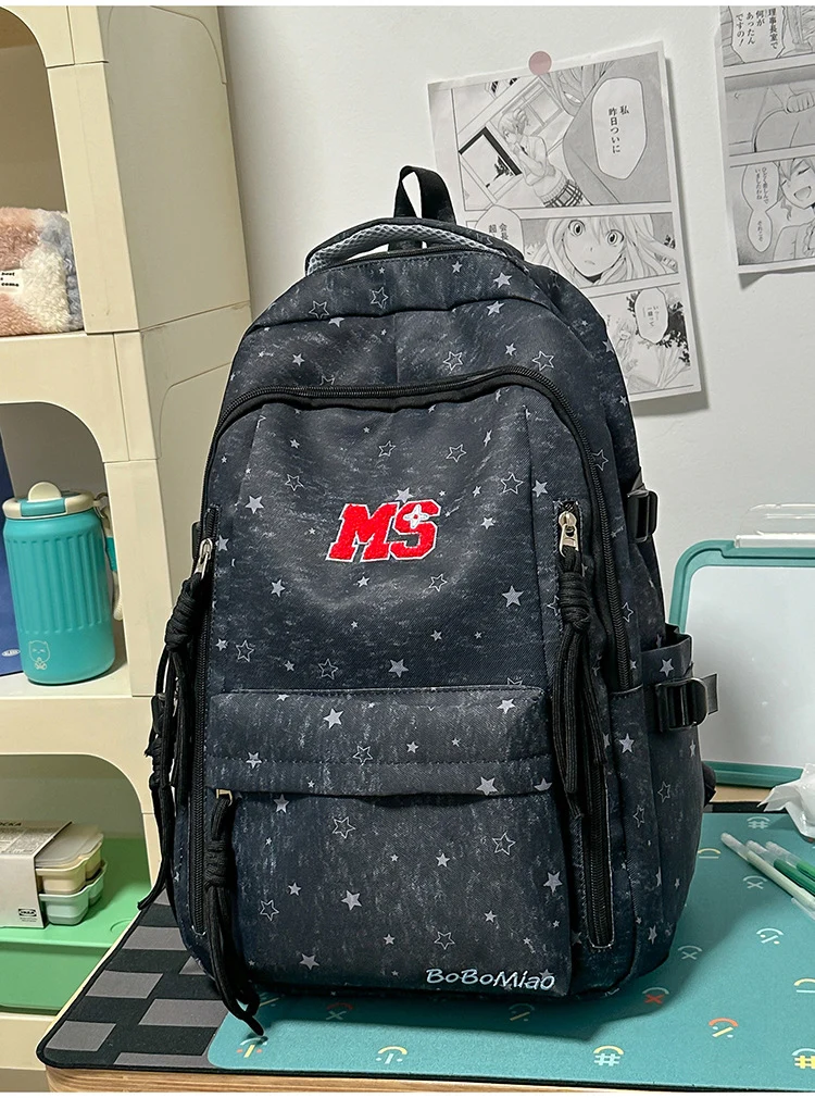 Lässiger Rucksack mit Sternenprint und mehreren Fächern