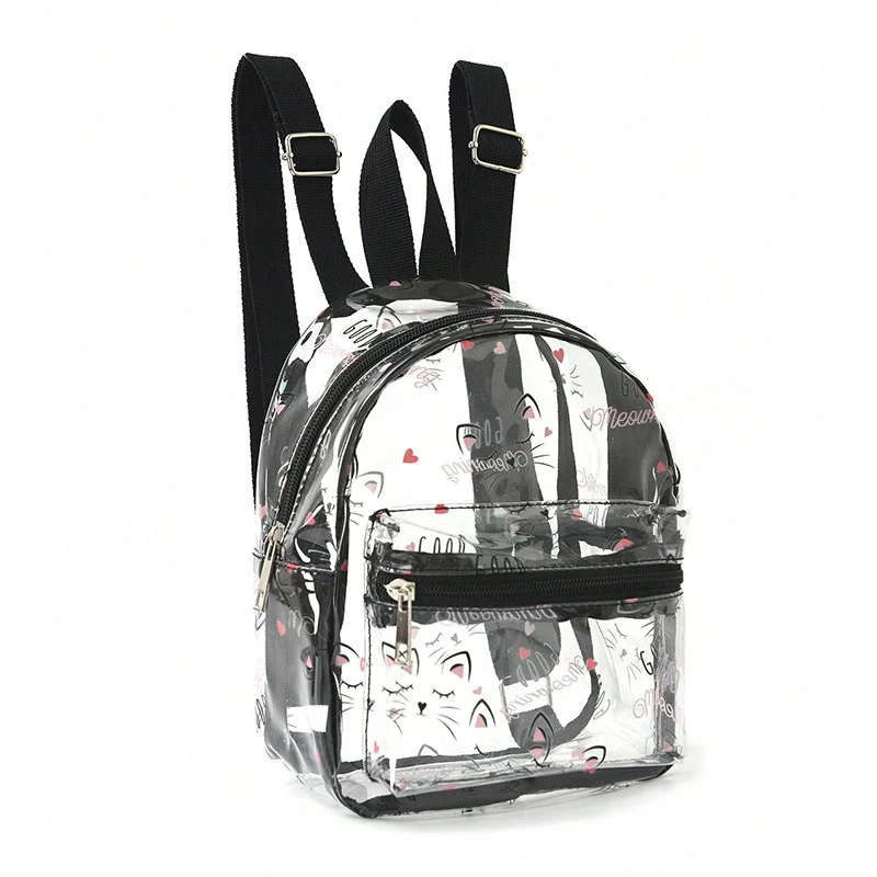 Transparenter Damenrucksack mit Katzenmotiv Skanto