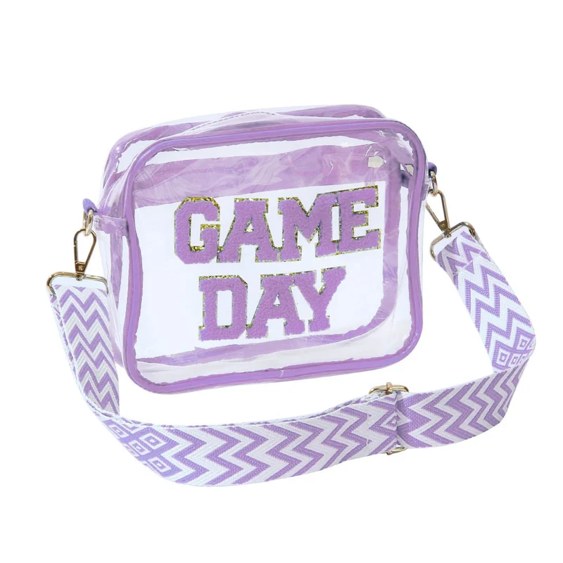 Transparente Umhängetasche mit modernem Game Day Print Skanto