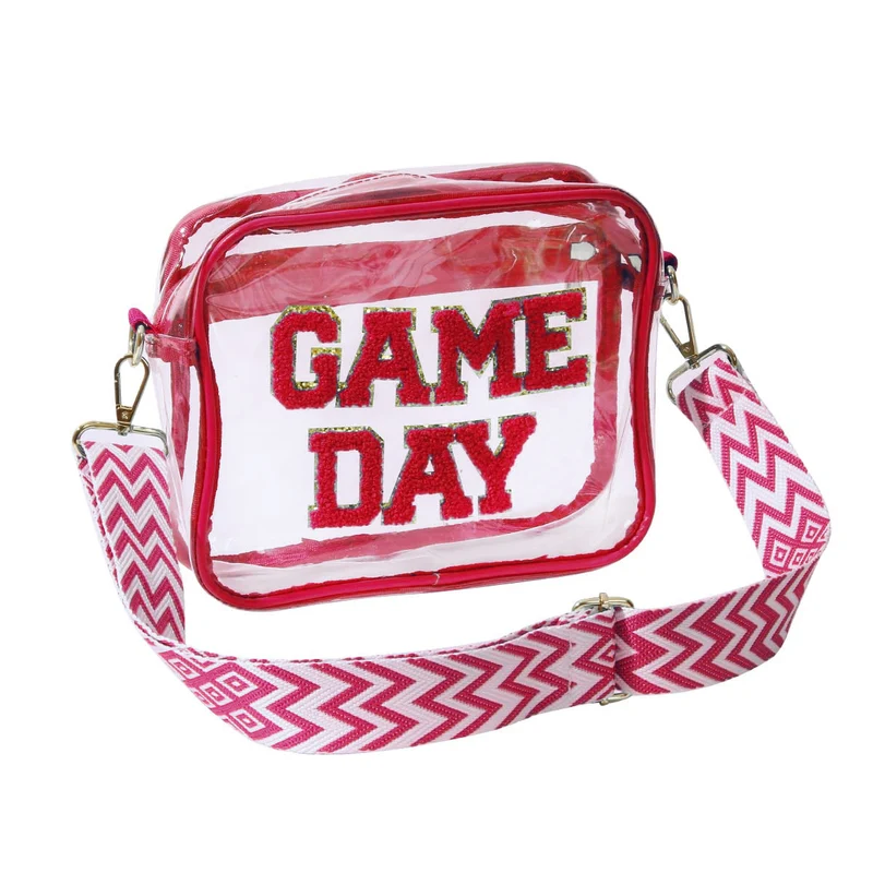Transparente Umhängetasche mit modernem Game Day Print Skanto