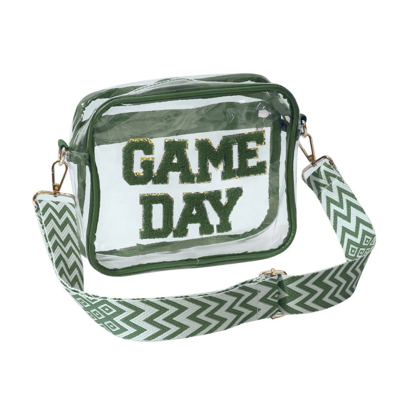 Transparente Umhängetasche mit modernem Game Day Print Skanto