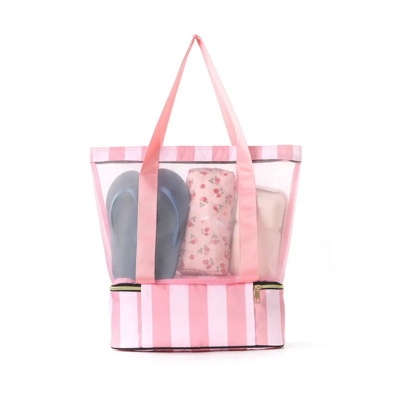 Strandtasche mit transparentem Design und viel Stauraum Skanto