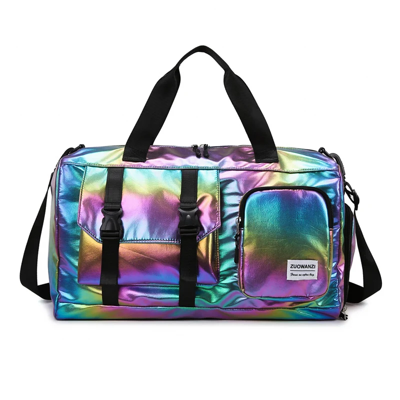Moderne Reisetasche mit holografischer Oberfläche und praktischen Fächern Skanto