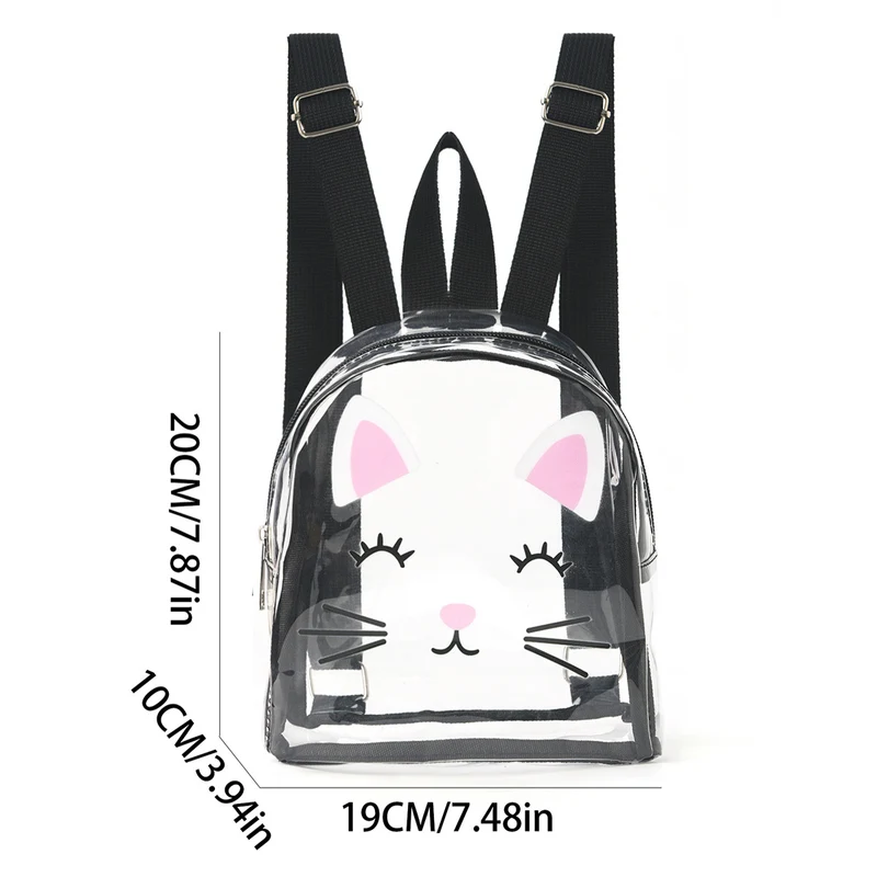 Transparenter Rucksack mit verspieltem Katzenmotiv Skanto