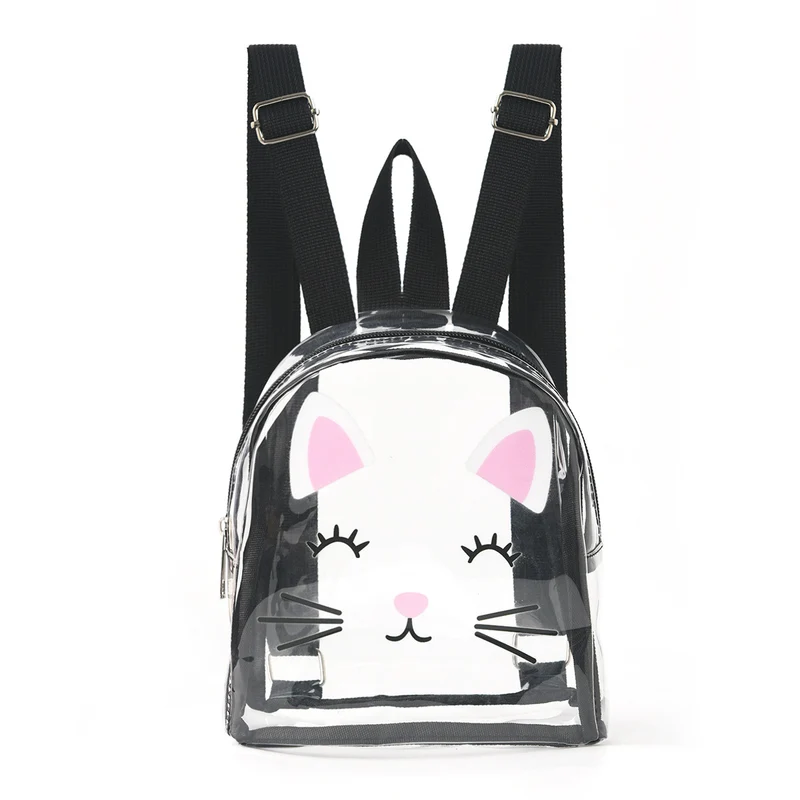 Transparenter Rucksack mit verspieltem Katzenmotiv Skanto