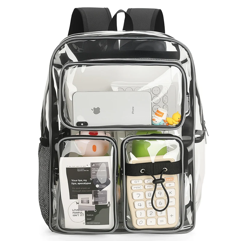 Transparenter Schulrucksack mit mehreren Fächern Skanto