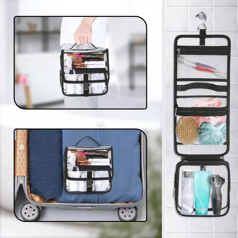 Kosmetik-Organizer mit transparentem Design und praktischem Haken Skanto