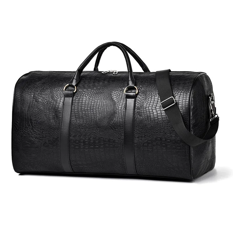 Luxuriöse Reisetasche aus hochwertigem Kunstleder mit elegantem Krokoprägung Skanto
