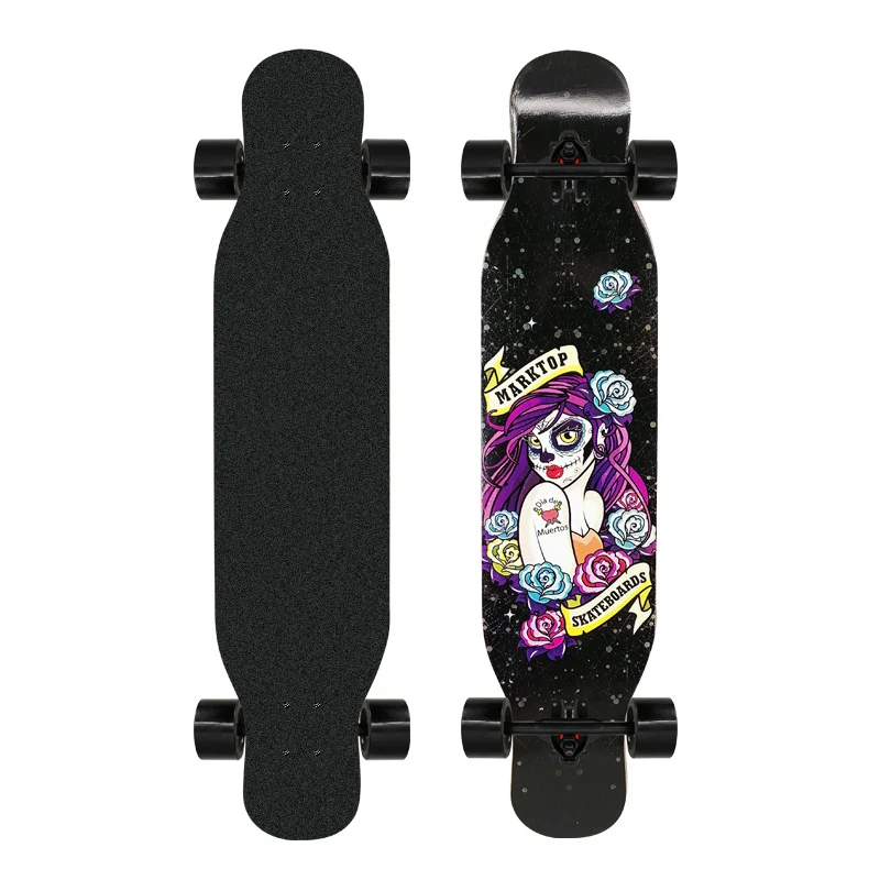 Longboard Skanto mit künstlerischem Löwen-Emblem