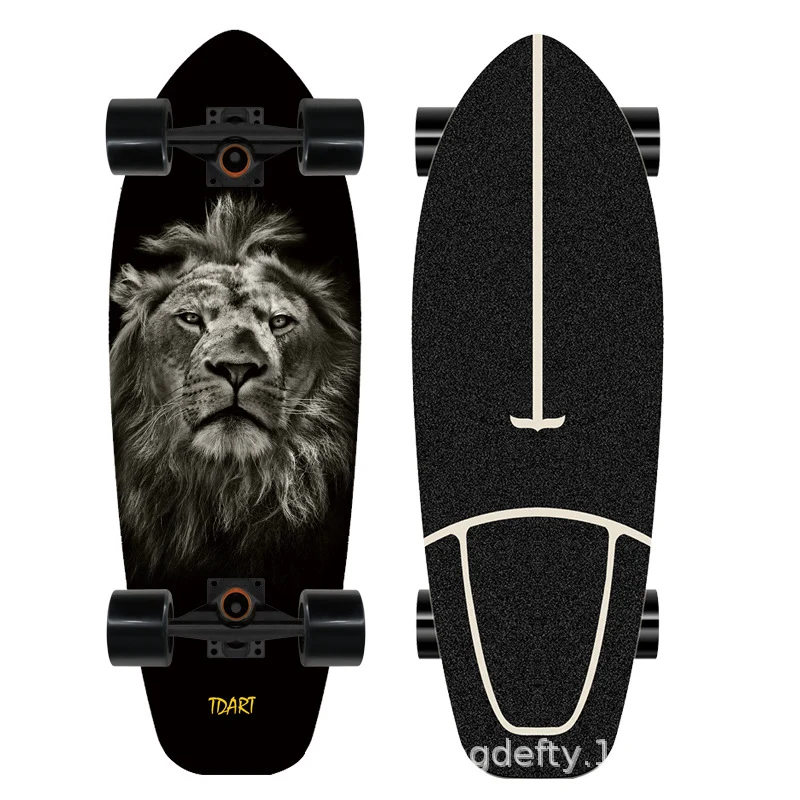 Skateboard Skanto mit künstlerischem Löwen-Design