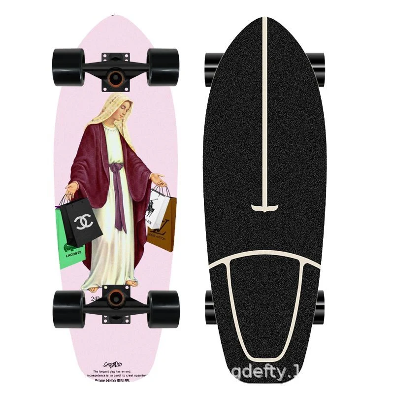 Skateboard Skanto mit künstlerischem Löwen-Design