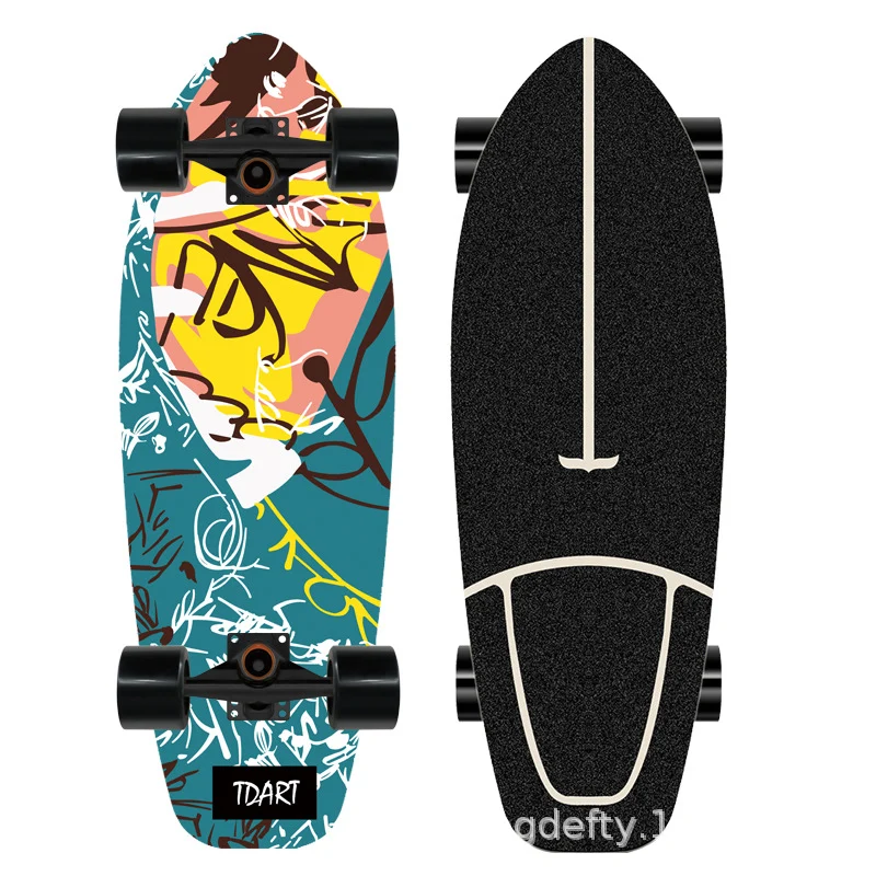 Skateboard Skanto mit künstlerischem Löwen-Design