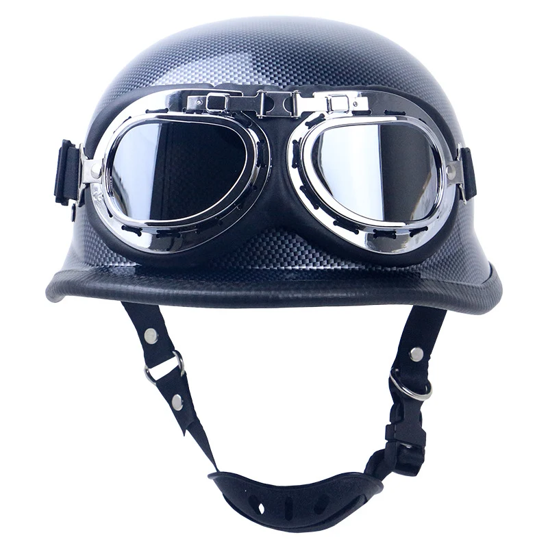 Retro Motorradhelm mit Brille Skanto