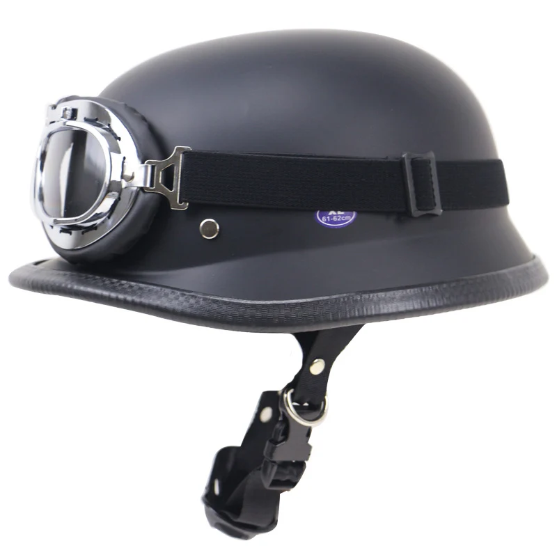 Retro Halbschalen-Motorradhelm mit Brille Skanto