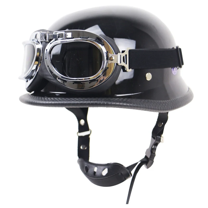 Retro Halbschalen-Motorradhelm mit Brille Skanto