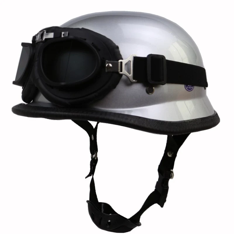 Retro Halbschalenhelm Motorradschutz mit Brille Skanto