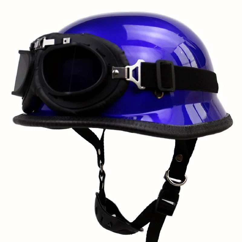 Retro Halbschalenhelm Motorradschutz mit Brille Skanto