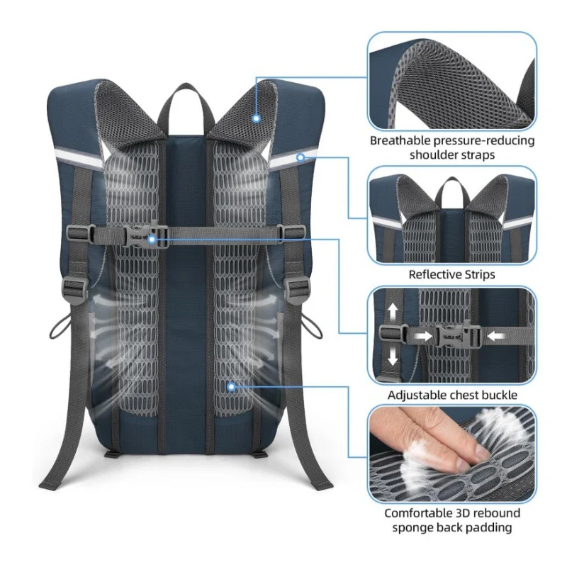 Multifunktionaler Rucksack mit ergonomischem Design und mehreren Fächern Skanto