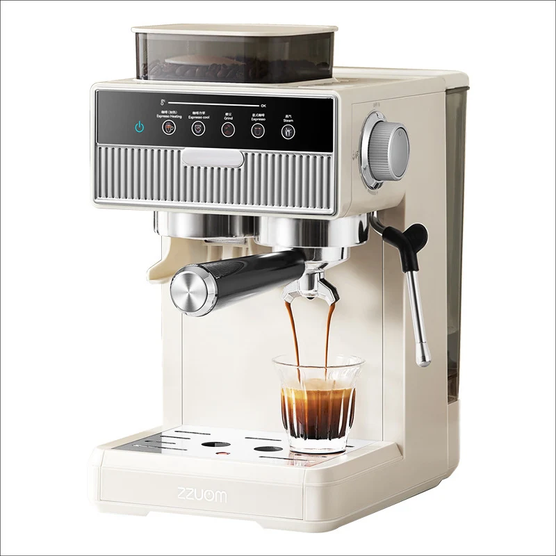 Espressomaschine mit integriertem Mahlwerk und Dampfdüse Skanto