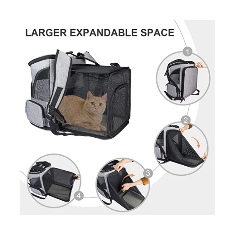 Katzen-Transportrucksack mit atmungsaktiven Mesh-Einsätzen Skanto